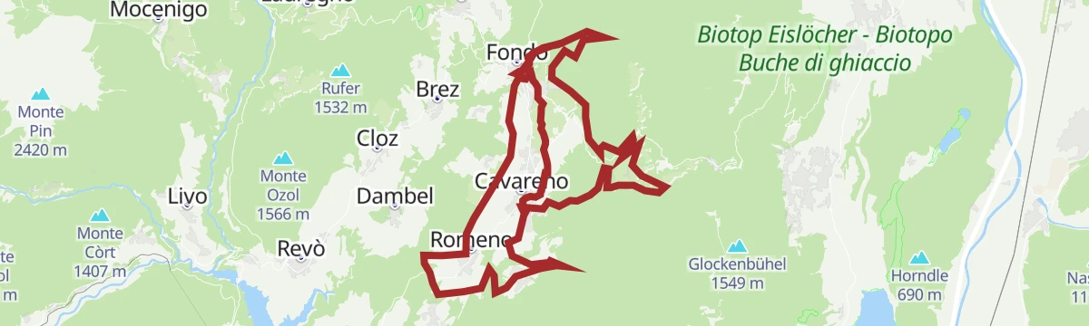 Route map: Route 1417 - Val di Non Bike